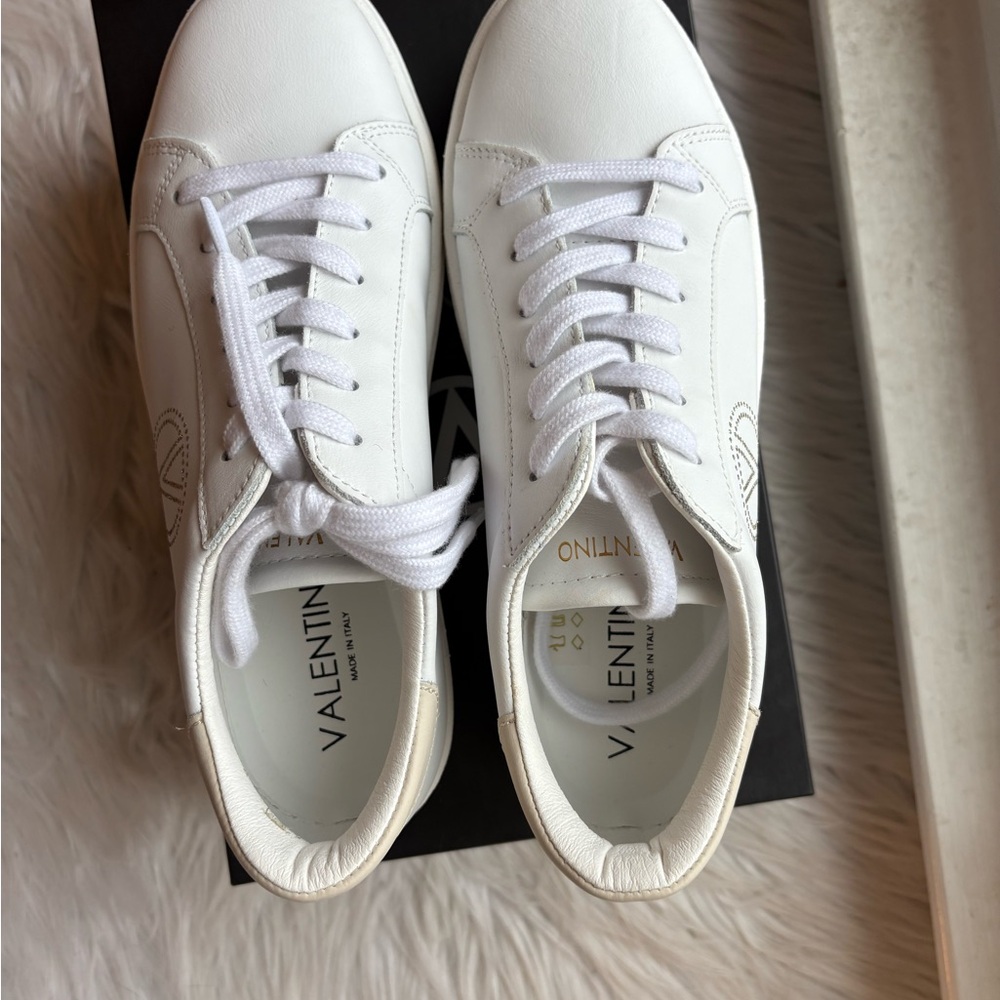 Valentino Women's Cream Platform Sneakers - Picture 2 of 6